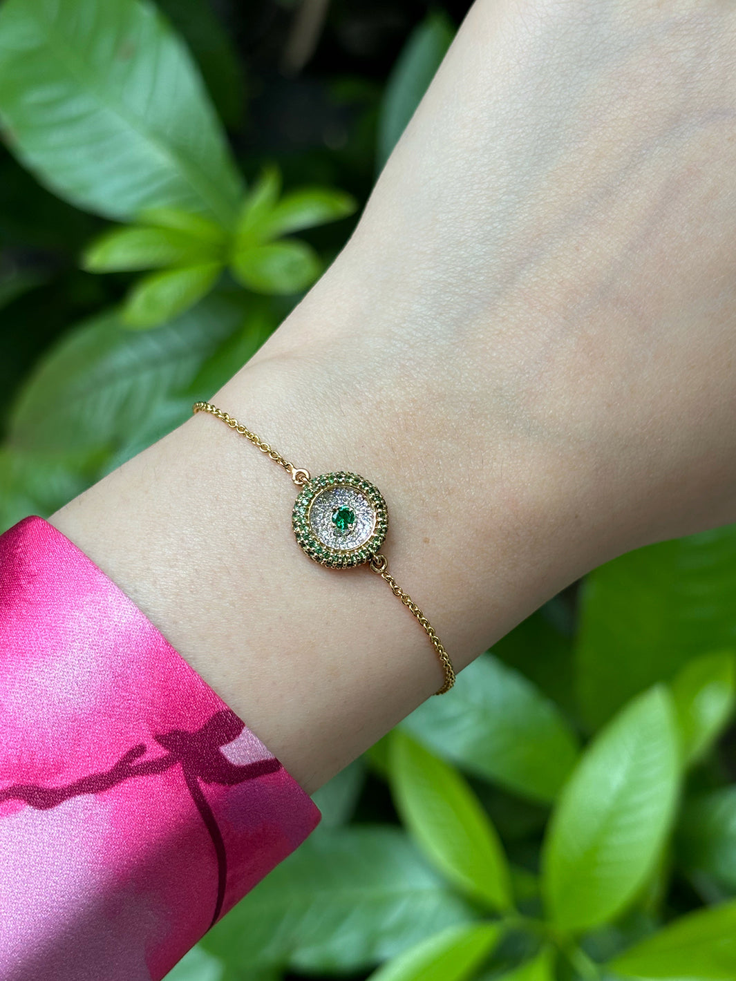Green 'O' Evil Eye Bracelet