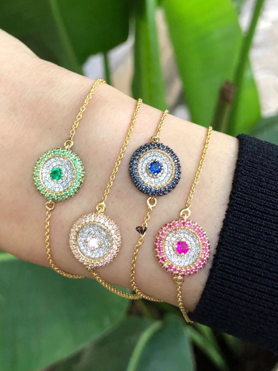 Green 'O' Evil Eye Bracelet