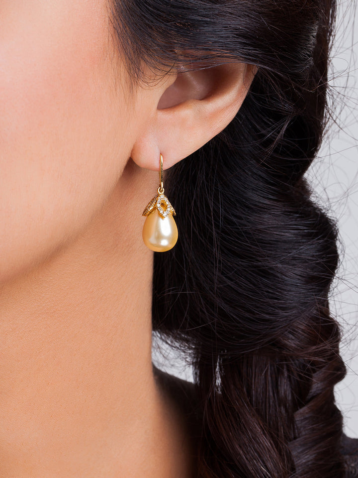 Champagne Petal Diamond Earrings