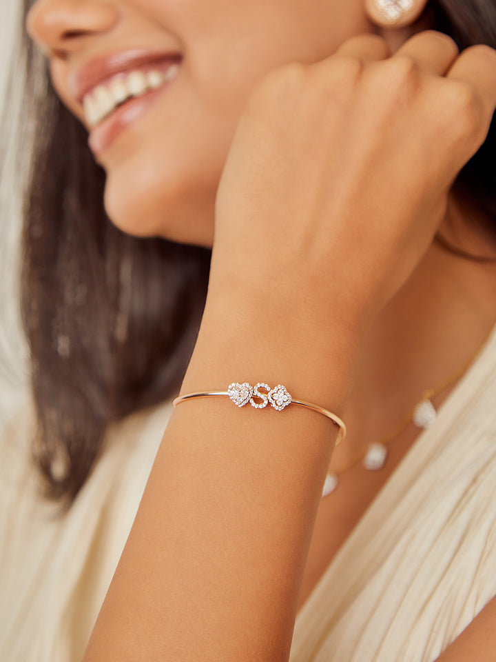 Mini Slide™ - Personalised Heart & Clover Cuff