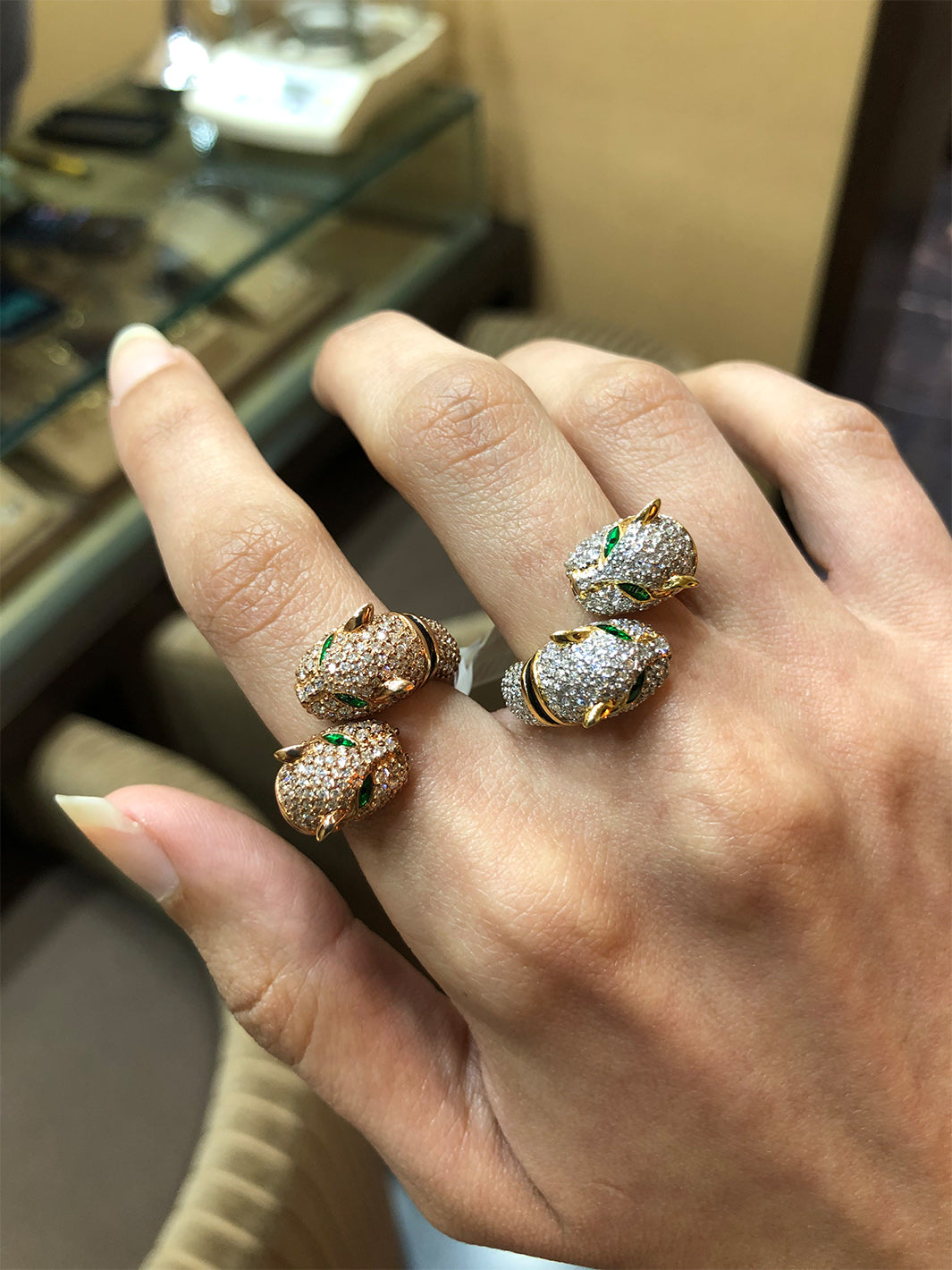 Duo Panther Diamond Ring
