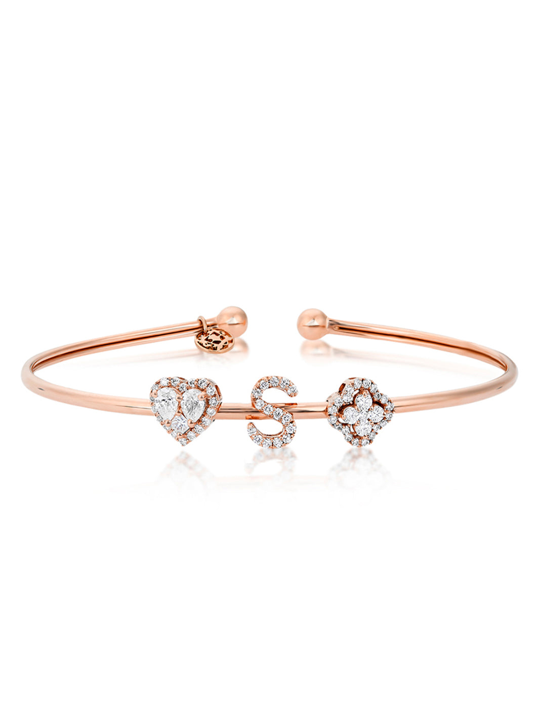 Mini Slide™ - Personalised Heart & Clover Cuff