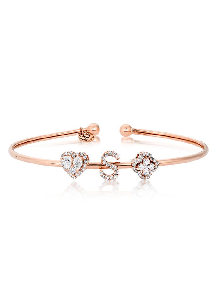 Mini Slide™ - Personalised Heart & Clover Cuff