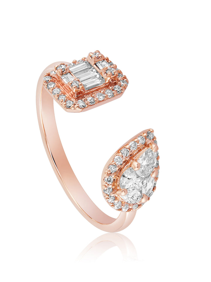 Emerald Cut & Pear Vital Ring