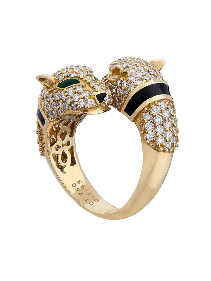Duo Panther Diamond Ring