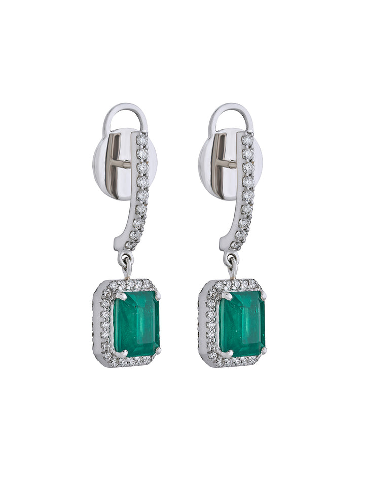 Flip Emerald Cut Diamond Earrings