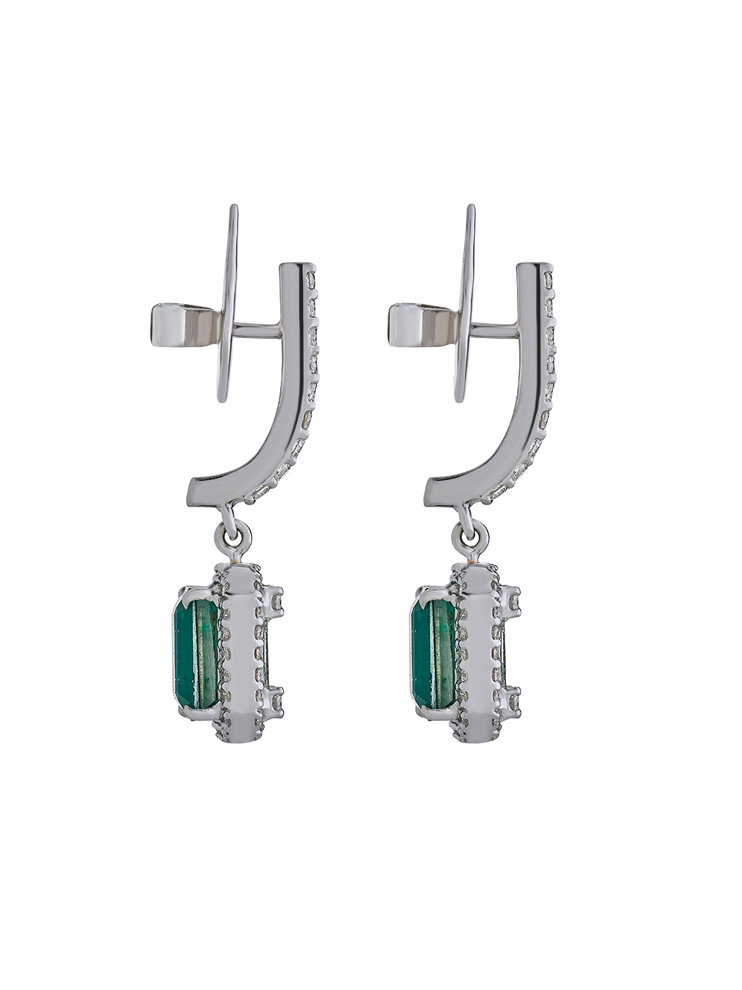 Flip Emerald Cut Diamond Earrings