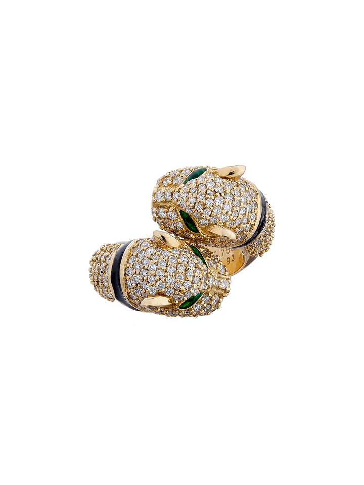 Duo Panther Diamond Ring