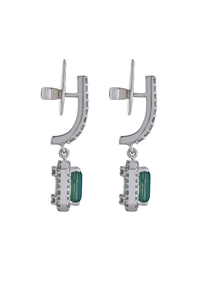 Flip Emerald Cut Diamond Earrings