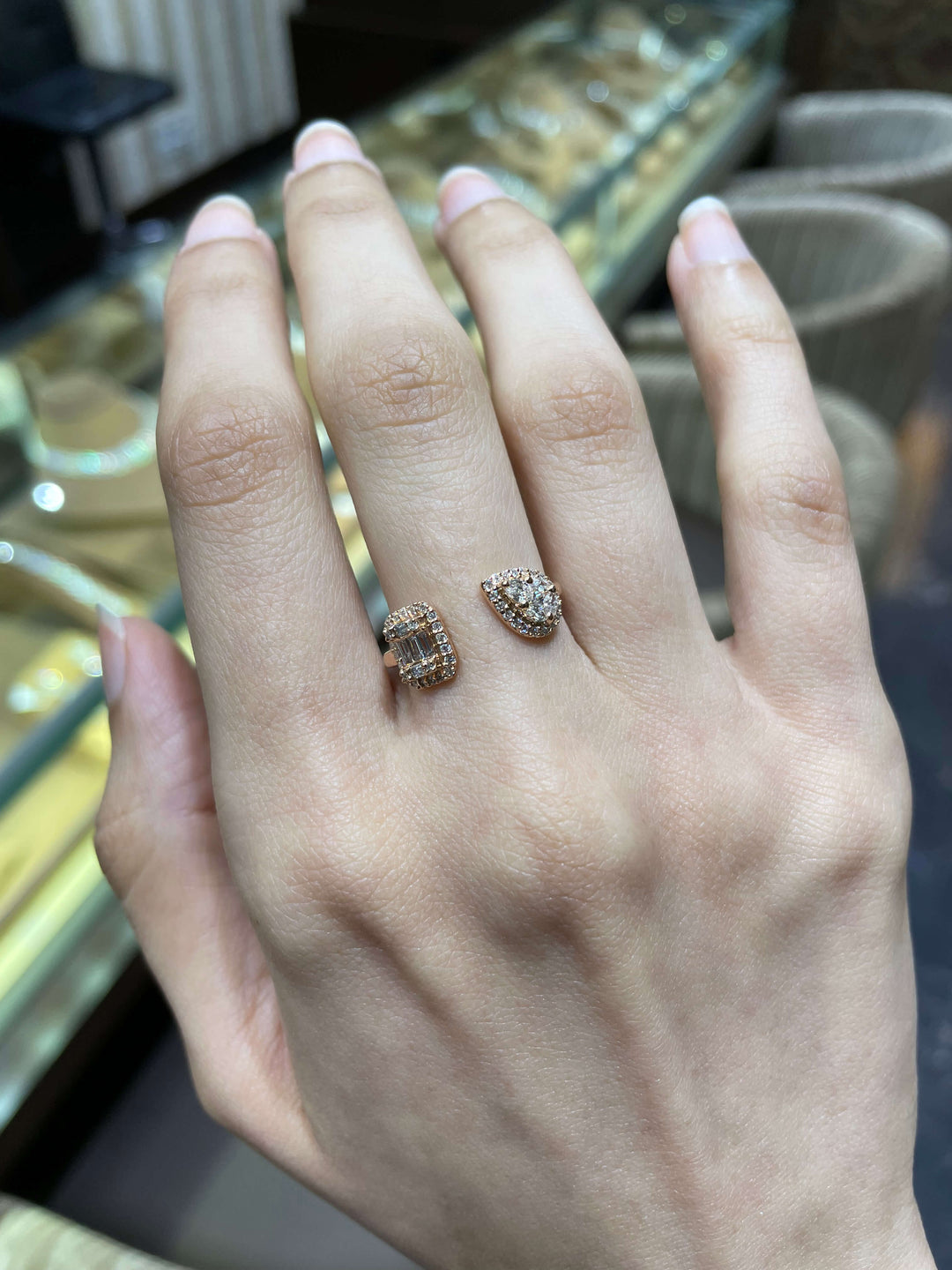 Emerald Cut & Pear Vital Ring