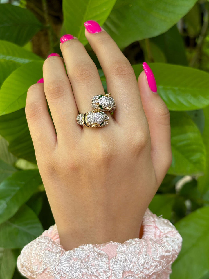 Duo Panther Diamond Ring