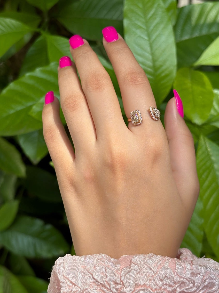 Emerald Cut & Pear Vital Ring